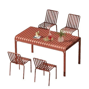 Juego de Mesas y Sillas de Comedor para Exteriores de Estilo Moderno, Metálicas, para Patio o Terraza, Fáciles de Limpiar, Color Personalizado - Product Image 1