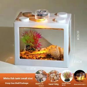 Internet celebrosa piccola vasca di pesce blocchi di costruzione di ornamenti paesaggistici ecologici in vetro <span class=keywords><strong>acquario</strong></span> tartaruga insetto animale domestico - Product Image 6