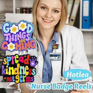 Accesorio de Acrílico con Purpurina de Estilo Moderno con Tema Médico Rosa para Portacredenciales, Accesorios para Enfermeras - Product Image 6