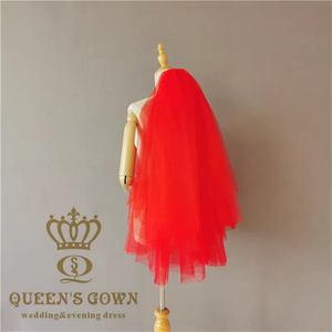 QUEENS GOWN Derniers accessoires de robe de mariée Élégance simple Voiles de mariée courts en tissu de maille - Product Image 6