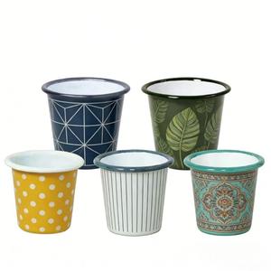 OEM Manufacturer V Shape Enamelware Enamel Water Coffee Beer Drink Custom Tumbler Cup for Gift
