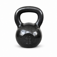 Kettlebell en fonte à poids fixe, revêtement en poudre, 20lbs 30lbs 40lbs 50lbs, entraînement de force pour la maison, salle de sport, mise en forme du corps