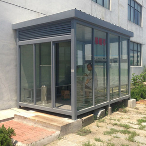 Sala de Fumadores al Aire Libre, Área de Descanso de Acero y Vidrio, Estructura Portátil de Acero Inoxidable, Personalizable - Product Image 1
