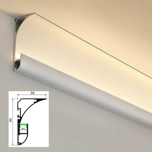 <span class=keywords><strong>Corniche</strong></span> de <span class=keywords><strong>plafond</strong></span> en aluminium <span class=keywords><strong>pour</strong></span> projets hôteliers avec canal <span class=keywords><strong>LED</strong></span>, longueur personnalisée, disponible <span class=keywords><strong>pour</strong></span> la décoration intérieure commerciale - Product Image 1