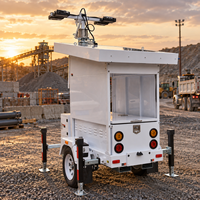 Tour d'éclairage solaire 48000 lms sur remorque, système de projecteurs LED pour travaux routiers et utilisation d'urgence