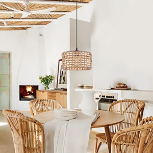 Nouveau Design Bambou Pendentif Lumière À La Main En Rotin Moderne Lustre Restaurant Suspension Cuisine Îlot Led Suspension Lumière - Product Image 3
