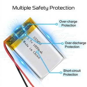 Batterie rechargeable au lithium polymère Akku LP103450 3,7 V 1800 mAh (2000 mAh) 103450 Li-Po en pochette avec PCM pour appareil GPS et médical - Product Image 5