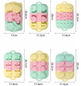 Juego de Moldes de Silicona de Grado Alimenticio con Formas de Dibujos Animados Multicolor para Hornear, Hacer Chocolate, Galletas, Mousse, Hielo y Comida para Bebés - Product Image 4