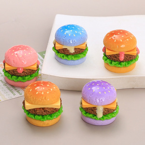 Bán Buôn Phim Hoạt Hình Mini Thực Phẩm Bức Tượng Nhỏ Hamburg Sáng Tạo <span class=keywords><strong>Keychain</strong></span> Nhựa Phụ Kiện Vật Liệu - Product Image 3