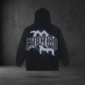 Sudadera con capucha unisex de alta calidad con cremallera y estampado directo de tinta blanca, diseño exclusivo Mixed EMOTION - Product Image 2