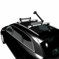 Support universel pour skis et snowboards pour toit de voiture - Porte-chargeurs réglable en alliage d'aluminium avec rembourrage en caoutchouc, antivol pour SUV