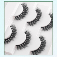 3 paires de faux cils 3D en faux vison - Cils naturels légers et moelleux pour un usage quotidien HT
