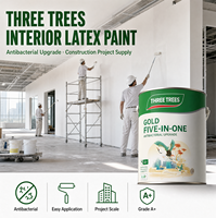 Peinture émulsion intérieure inodore trois-en-un Three Trees, revêtement mural lavable pour chambre, salon / lieu de travail, sans formaldéhyde
