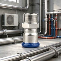 Adaptateur de raccordement à filetage mâle SS316L profil M homologué WRAS 35 R1, fourni par l'usine pour l'utilisation de l'eau portable, raccord à sertir pour plomberie