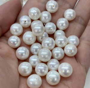 Perlas sueltas redondas teñidas en oro cultivadas en agua dulce de 8mm de alta calidad, perlas sueltas naturales de buen brillo para promoción - Product Image 1