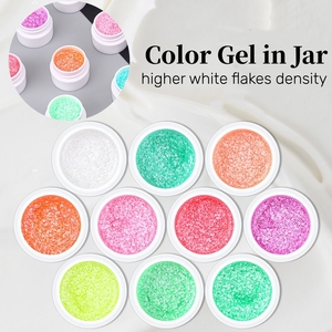 MyBeautyNails Set de vernis à ongles en gel Soak Off Flower Peach Cute Hexagon Glitter Snow White Flake Gel Nail Polish Private Label - Product Image 4