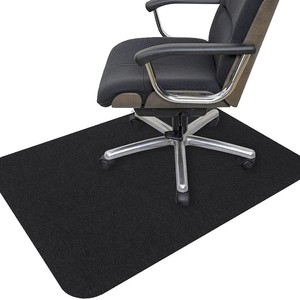 <b>Chair</b> Mat Rectangle Solid Color Dark Gray Polyester Fiber Anti Slip <b>Office</b> <b>Chair</b> Protection Home Use - Product Image 1