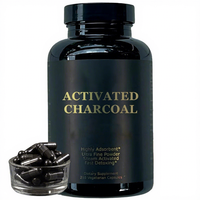 Capsules de charbon de coco activé Organico personnalisées, favorisant le nettoyage du côlon et la lutte contre la candidose, capsules végétaliennes