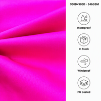 Tissu Oxford 900D 100% polyester imperméable, coupe-vent, résistant aux déchirures, 346 GSM, poids moyen, film PU de transfert sur papier de support