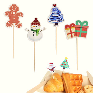 Piques à <span class=keywords><strong>fruits</strong></span> en bambou naturel écologiques, bâtonnets décoratifs pour cupcakes, pour desserts de mariage - Product Image 1