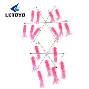 LETOYO Leurres de pêche à la traîne artificiels souples de 9 ''avec barre d'épandage pour la pêche au thon en eau de mer - Product Image 1