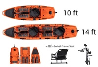 Siège pivotant à 360° réglable et personnalisé LSF Accessories pour kayak de pêche à la pédale, bateau, canoë, avec patin de frein