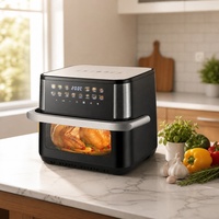 Four à Friture Sans Huile Visuel 10L avec Écran Tactile Numérique, Multifonctionnel, Fenêtre de Visualisation, Circulation d'Air Chaud à 360°, Usage Domestique