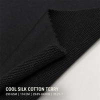 Tissu molletonné bouclé 290 g/m² en French Terry, 70 % polyester 30 % rayonne, pour sweat-shirts et hoodies, vente en gros, teinture personnalisée
