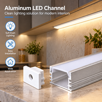 Profilé lumineux linéaire LED moderne en aluminium à montage en surface avec diffuseur pour éclairage intérieur de meubles et armoires