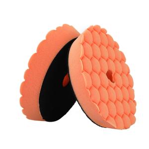 Almohadilla de espuma amortiguadora de rueda de esponja hexagonal naranja estilo Rupe de 7 pulgadas compatible con placa de respaldo de 6 pulgadas para pulidor de coche Auto Detailing - Product Image 3