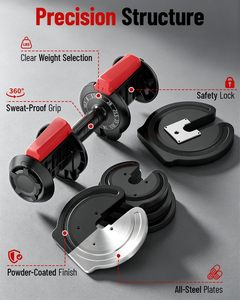 Ensemble d'haltères réglables VANTUR 24 kg en ABS + acier, antidérapants, durables, de haute qualité, pour la maison, la salle de sport, vente en gros d'usine - Product Image 2