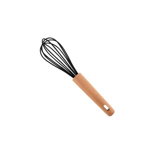 Fouet à œufs multifonctionnel en silicone de qualité alimentaire avec manche en bois, outils de cuisine, mélangeur manuel pour la pâtisserie - Grande Vente - Product Image 4