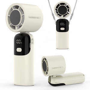 New 2400mAh Semiconductor <b>Cool</b> Handheld Fan 100-Speed Adjustable Foldable Wearable Neck Strap <b>USB</b> Charging 5V Outdoor Portable - Product Image 1