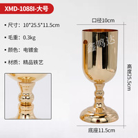 Vase à vin en fer doré de style européen pour la décoration florale de table de mariage, accessoires de table principale de restaurant