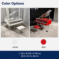 Piano à queue transparent haut de gamme en acrylique cristallin de luxe avec planche sonore en bois massif pour concerts professionnels et décoration de villa