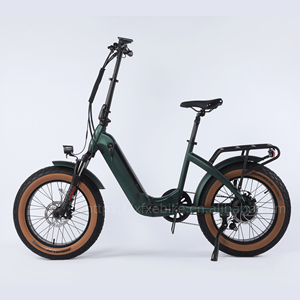 Bicicleta eléctrica plegable con neumático ancho de 20 pulgadas, bici electrónica portátil con batería oculta para nieve y playa - Product Image 4