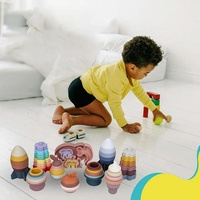 Jouets éducatifs Montessori neufs pour bébés, blocs de construction empilables souples en silicone, jouets d'empilage pour bébés, jouets de dentition souples pour bébés