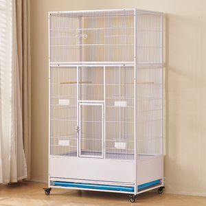 Kandang Burung Terbang untuk Burung Beo & Merpati, Kandang Besar dari Kawat Baja Galvanis Terenkripsi Anti Tikus dengan Baki dan Kotak Plastik - Product Image 4