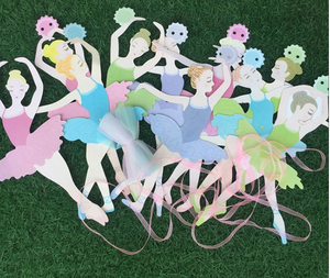 Banderas de papel con tema de bailarina, carteles, guirnalda para niños, niñas, un fondo de fiesta de cumpleaños, suministros de decoración de pared de habitación - Product Image 4