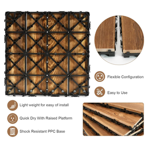 Planches de terrasse en bois pour l'extérieur, durables et imperméables, dalles de terrasse en bois pour l'intérieur, bricolage - Product Image 2