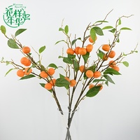 Groothandel Kunstmatige Oranje Fruittak 97cm voor Hotel Woonkamer Decoratie Bubbelmateriaal Kumquat Steel Tafeldecoratie Thuis