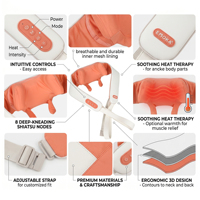 Almohada de Masaje Eléctrico de Tejido Profundo, Inalámbrica, Recargable, Portátil, para el Hogar y la Oficina, Masajeador Térmico para Cuello y Hombros