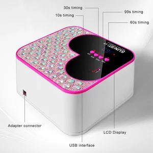 Lampe à LED UV 3D pour ongles en forme de cœur, 45 LED, pour séchage rapide du gel, photothérapie, équipement de manucure pour salon - Product Image 2