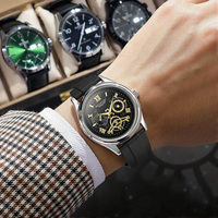 Montre à quartz pour homme, boîtier en alliage, bracelet en silicone, boucle, verre minéral, étanche 3 BAR, cadran à aiguilles de 40 mm, épaisseur 9 mm