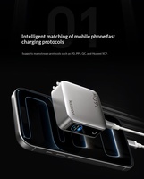 Ugreen X774-65635 160W Gan Pengisi Daya Cepat dengan Layar, 5 Port Pengisi Daya Tipe C dengan Kabel 1.5m
