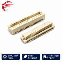 Connecteur carte-carte à fente unique 0,5 mm, boîtier PC mâle/femelle, 10-100 broches, hauteur d'empilage 3-5 mm, SMT, RoHS, PCB DF12