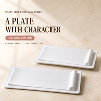 Assiette rectangulaire en mélamine blanche durable de 12 pouces, fabrication directe OEM ODM, pour restaurant, buffet, mariage, fête