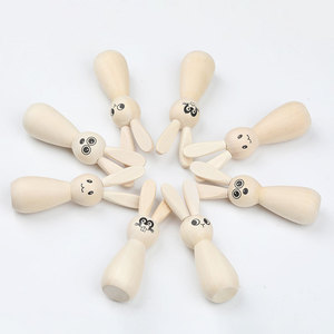 Wooden Rabbit <b>Easter</b> Bunny <b>Ornament</b> Handmade Decor For Home And Kids Craft DIY - Product Image 2