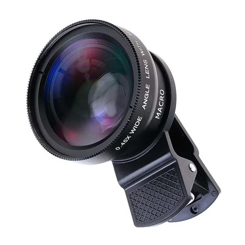 phone zoom lens kit HD phone lens clip 0.45x macro lens for mobile phone with PU receive bag for samsung galaxy s4