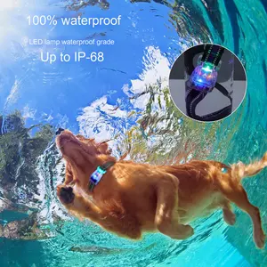 モダンなLED発光犬の首輪充電式リーシュソリッドプリントスナップオンUSB充電ポリエステルリボン装飾 - Product Image 3